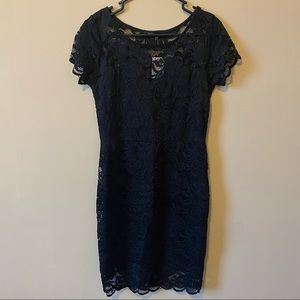NWT Charlotte Russe Lace Overlay Short Sleeve